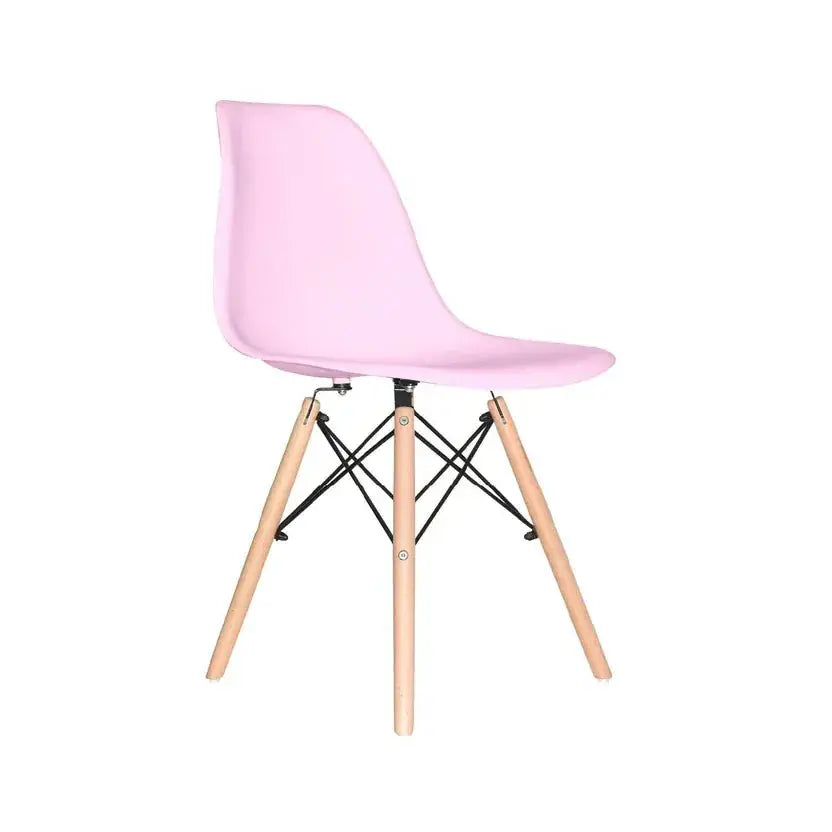 Silla de Comedor Eames Rosado - Patas de Madera - Muebles Dummi