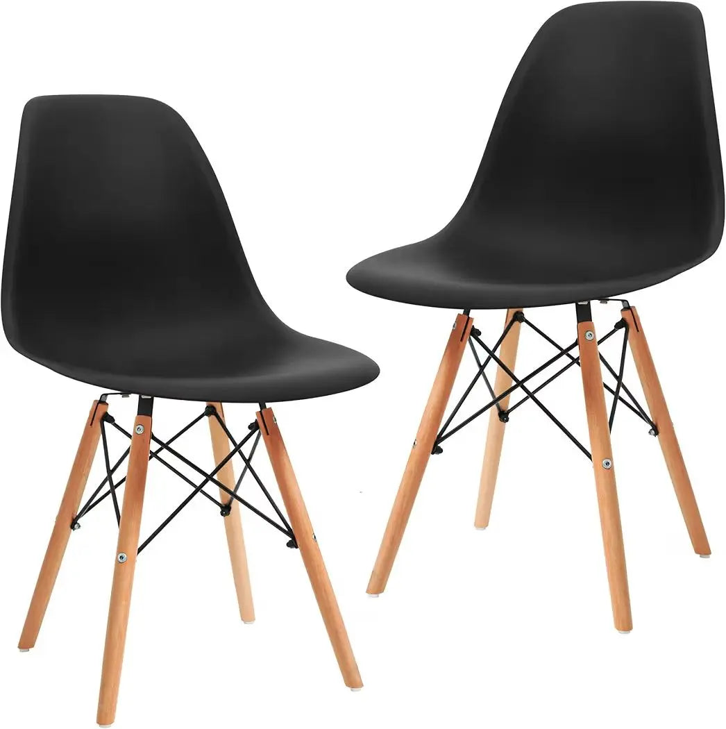 Silla Eames Color Negro - Patas de Madera - Muebles Dummi