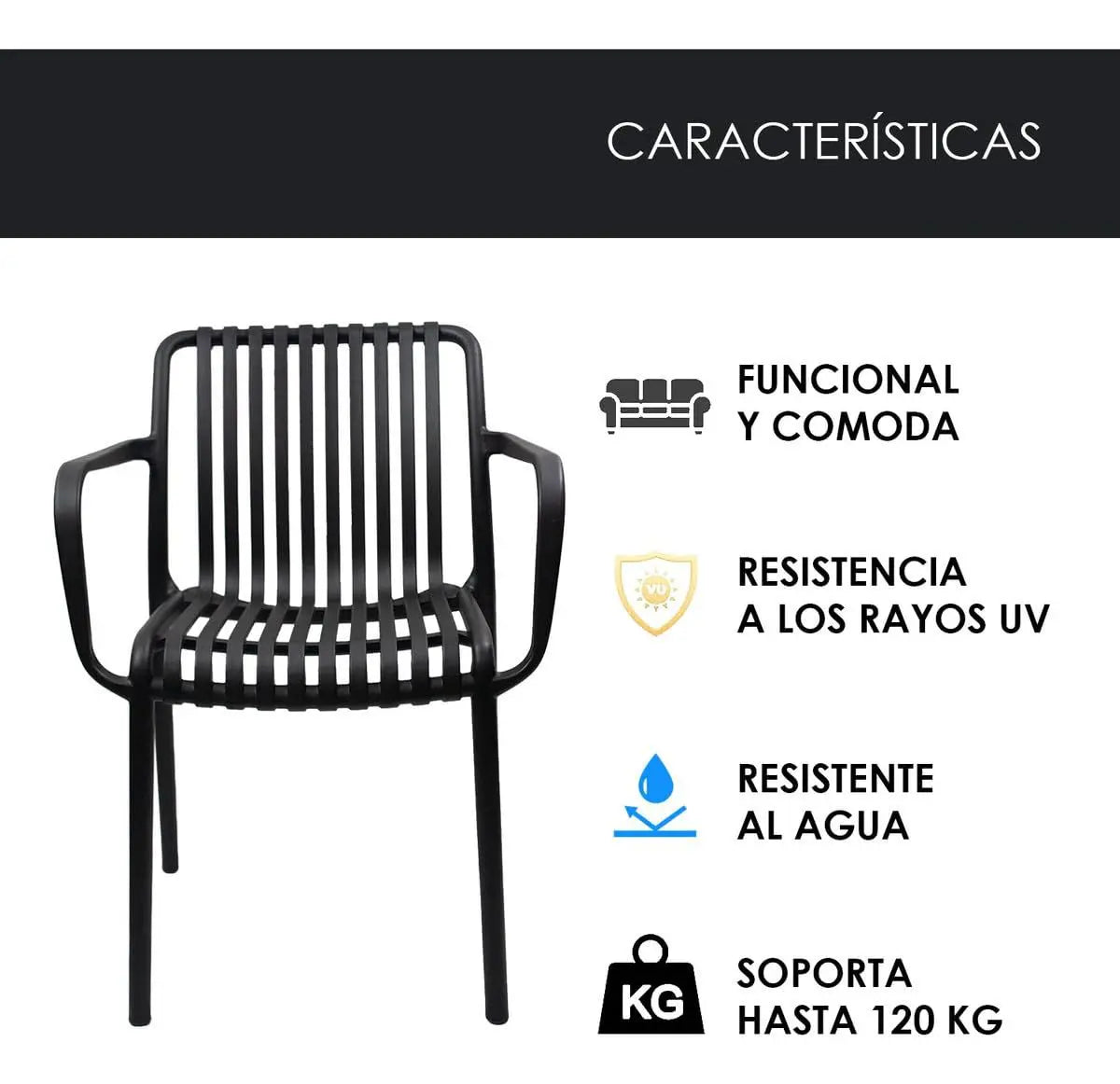 Silla Mono Bloque Ergonomica - Muebles Dummi