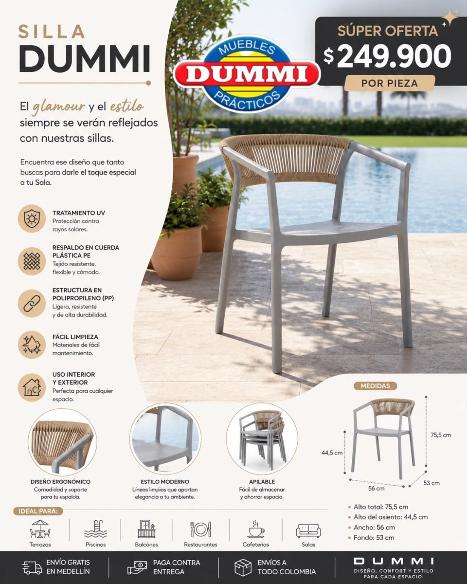 Silla Premium Para Exterio Dummi - Muebles Dummi