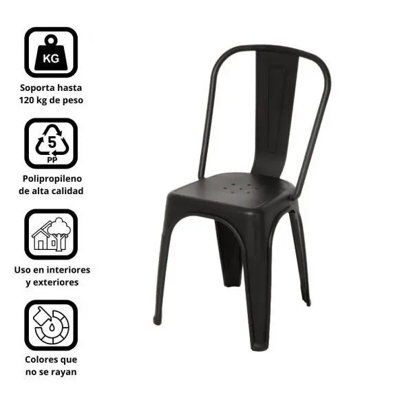 Silla Tolix En Polipropileno - Muebles Dummi