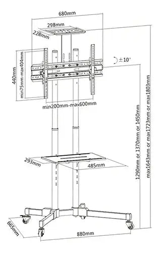 Soporte Para Televisor Móvil Con Ruedas - Muebles Dummi