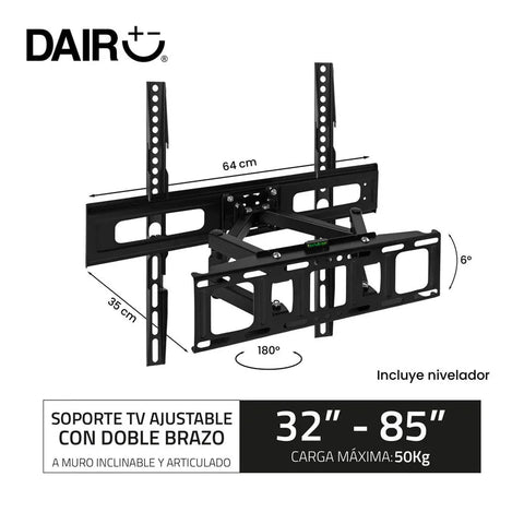 Soporte Tv Ajustable Con Doble Brazo 32"a 85" - Muebles Dummi