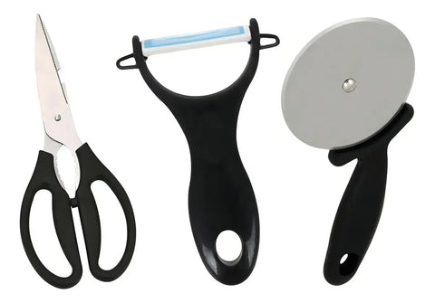 Super Oferta! Set Tijera + Pelador + Cortador de Pizza - Muebles Dummi