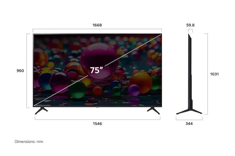 Televisor LG 75" UHD 4K Smart TV Muebles Dummi