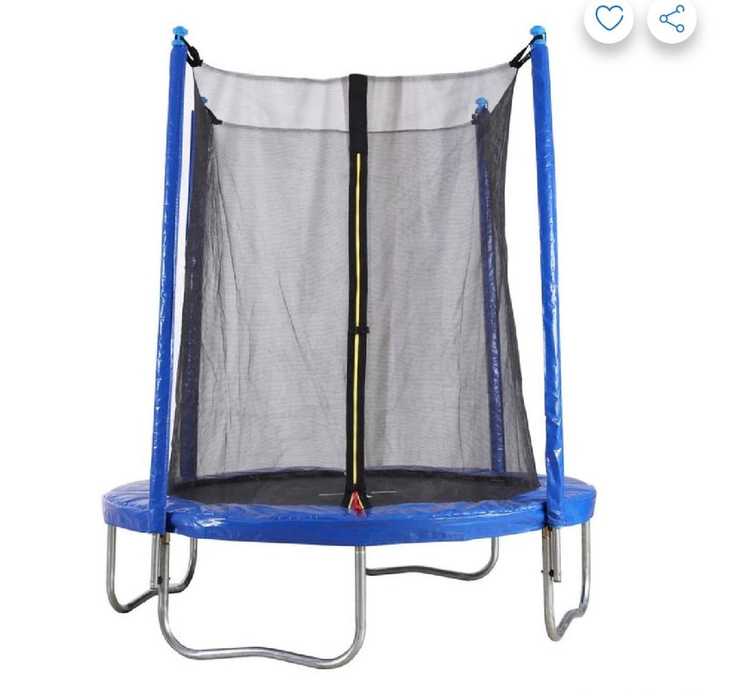 Trampolín Cama Elástica Con Malla De Seguridad De 1.83 Metros Color Azul/Negro - Muebles Dummi