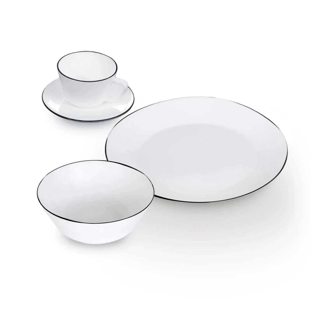 Vajilla de Vitrocerámica Lynes 16 Piezas – 4 Puestos - Muebles Dummi