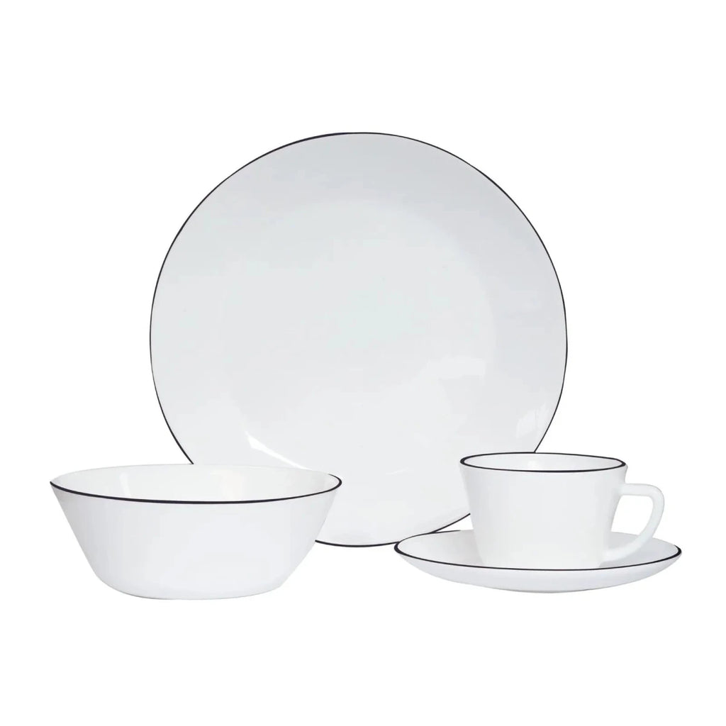 Vajilla de Vitrocerámica Lynes 16 Piezas – 4 Puestos - Muebles Dummi