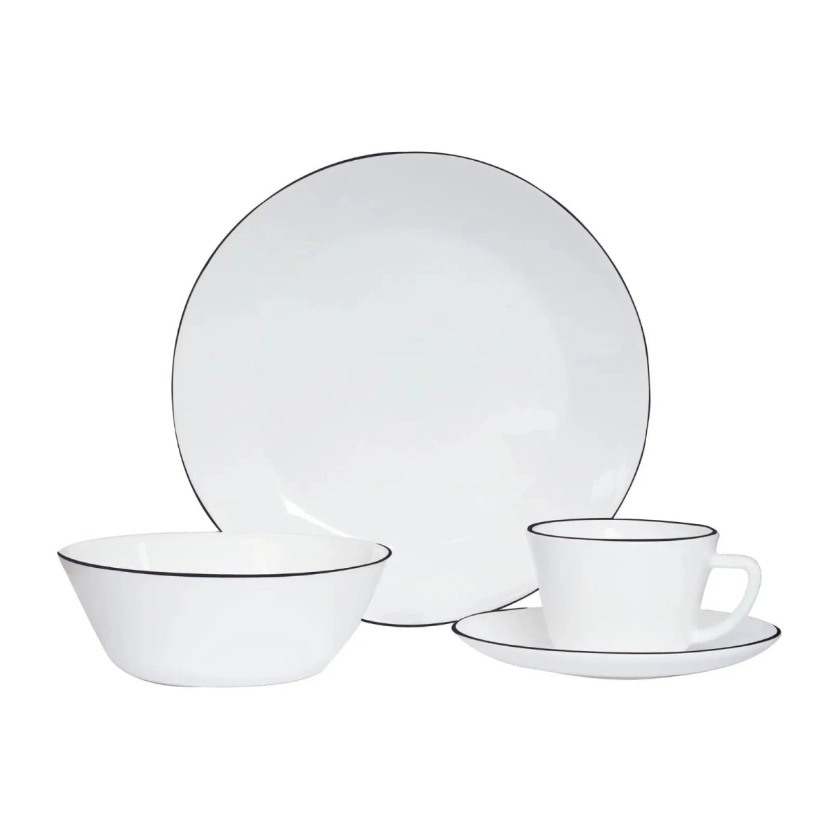 Vajilla de Vitrocerámica Lynes 16 Piezas – 4 Puestos - Muebles Dummi