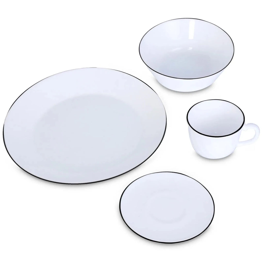 Vajilla de Vitrocerámica Lynes 16 Piezas – 4 Puestos - Muebles Dummi