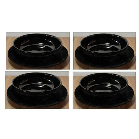 Vajilla Negra 8 Piezas - Corona - Muebles Dummi