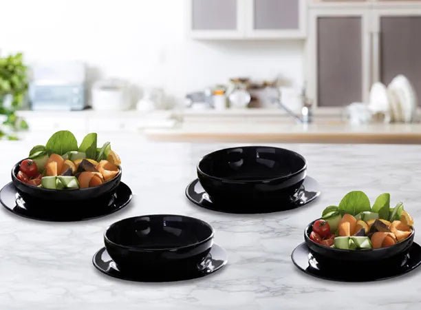 Vajilla Negra 8 Piezas - Corona - Muebles Dummi