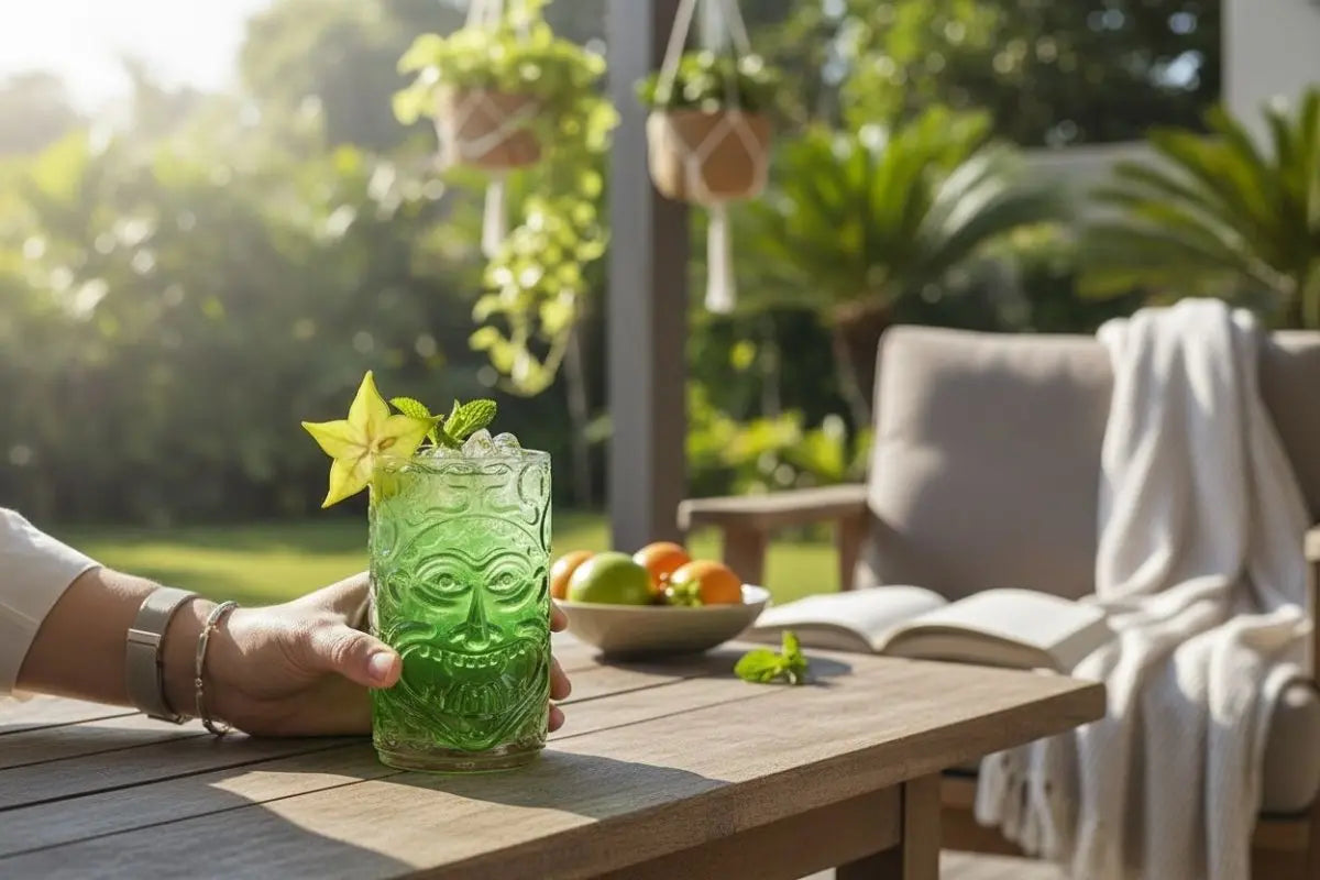 Vaso Tiki Tropical Vidrio - Muebles Dummi