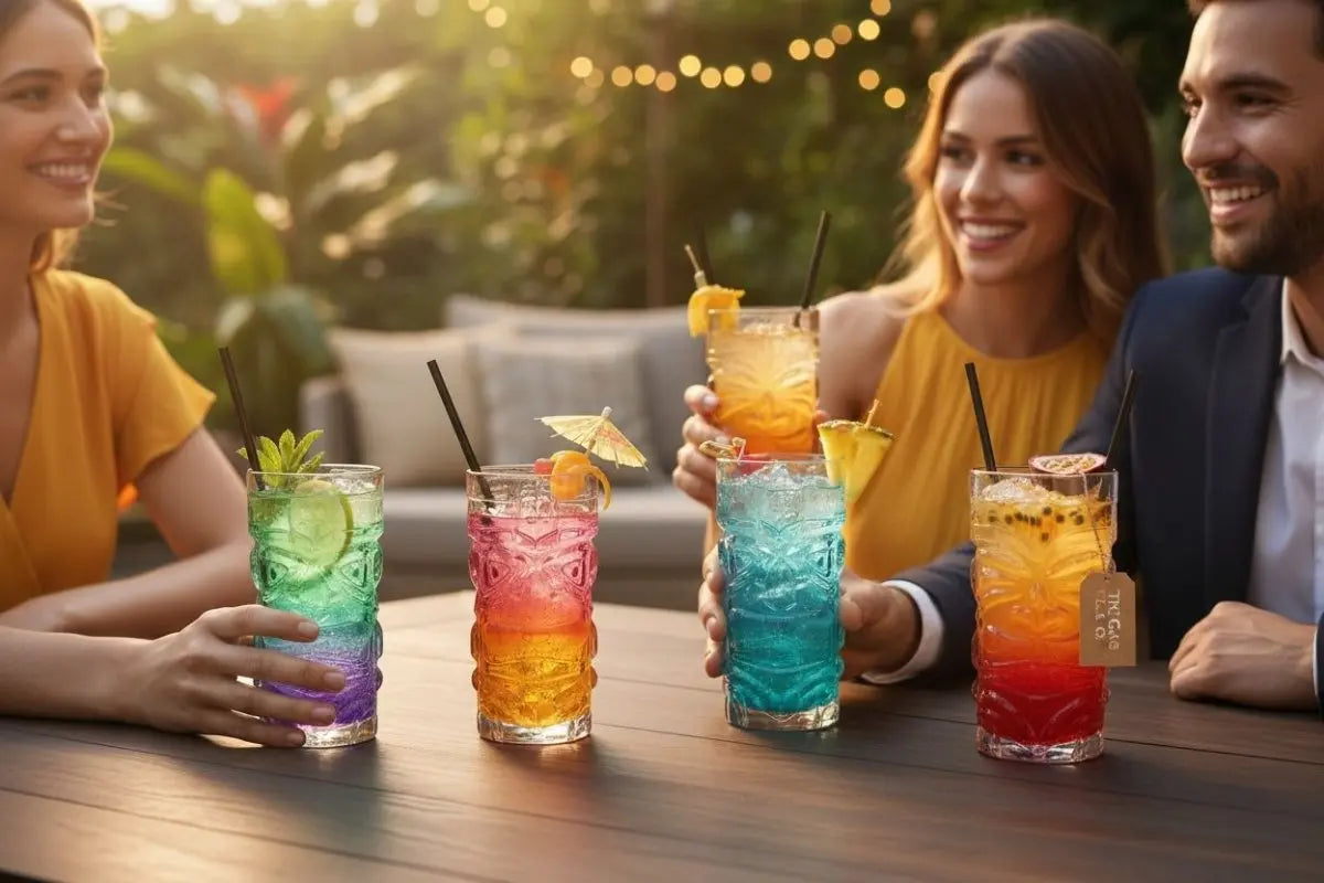 Vaso Tiki Tropical Vidrio - Muebles Dummi