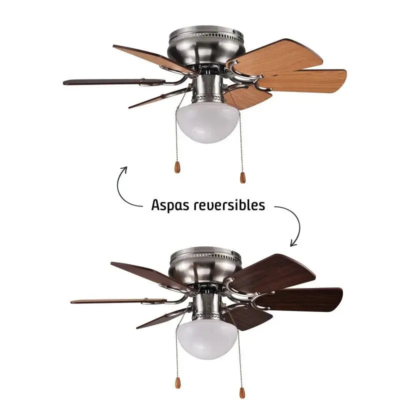 Ventilador de Techo Con Luz 6 Aspas - Muebles Dummi