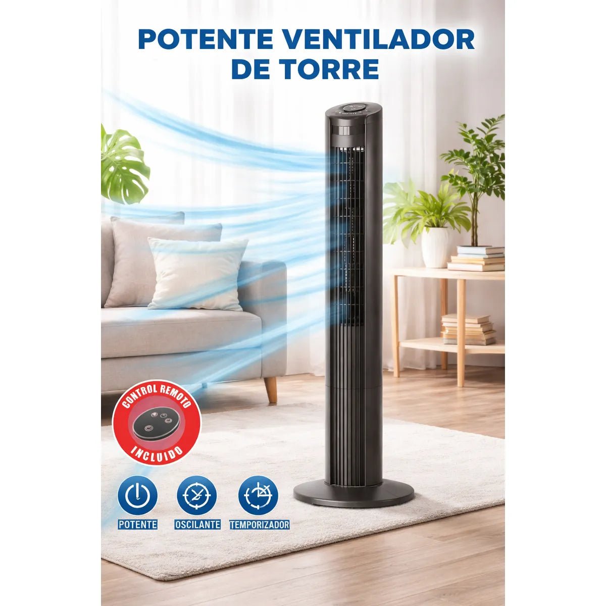 Ventilador de Torre a Control Remoto Sankey - Muebles Dummi