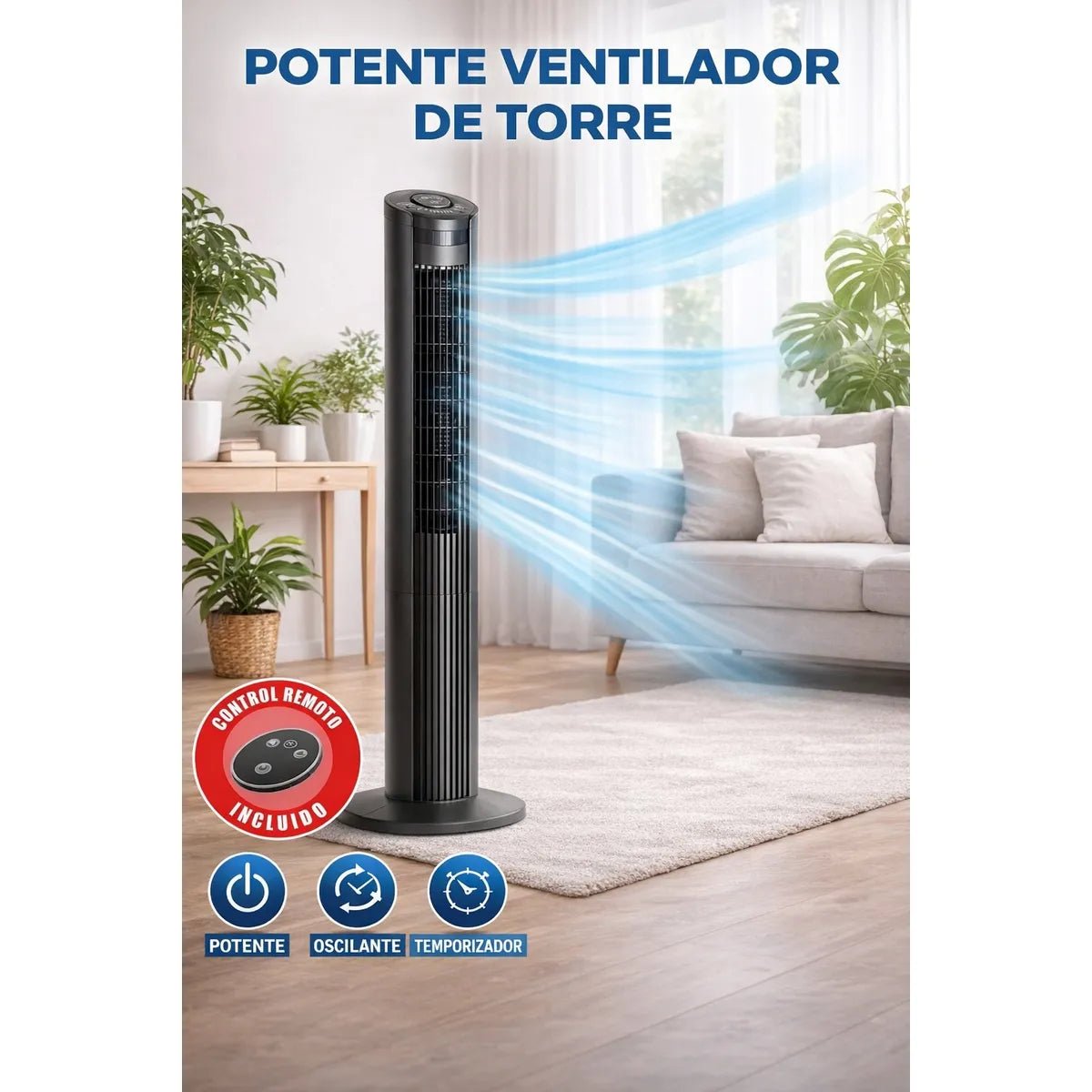 Ventilador de Torre a Control Remoto Sankey - Muebles Dummi