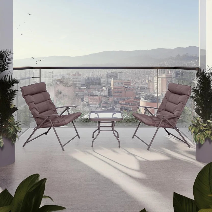 Juego Balcón Aluminio Textil Con Mesa