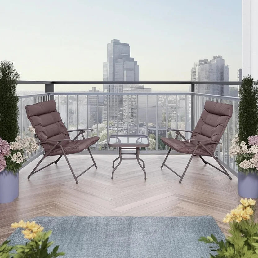 Juego Balcón Aluminio Textil Con Mesa