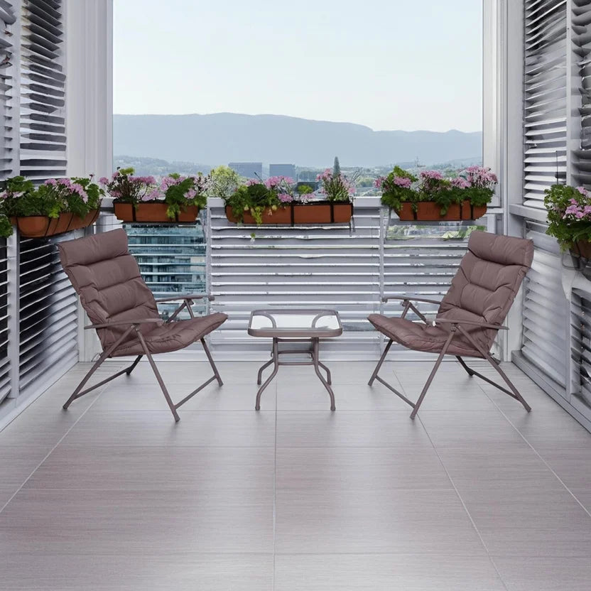 Juego Balcón Aluminio Textil Con Mesa