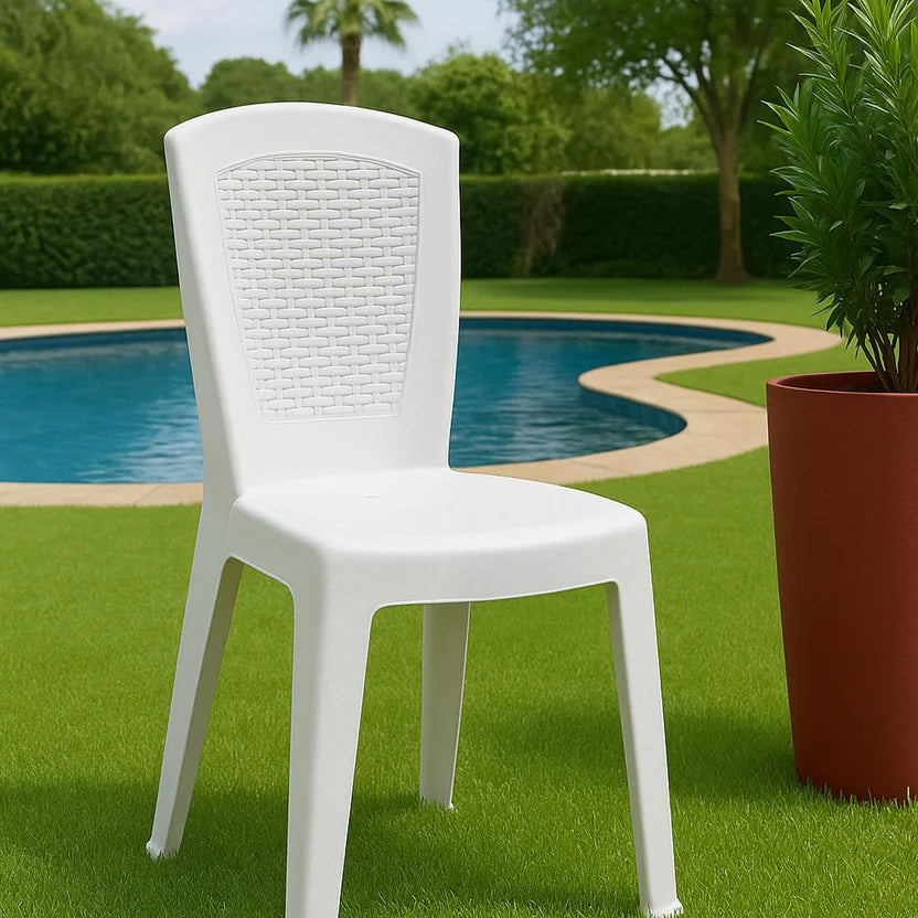 Silla Calypso Sin Brazos Blanca