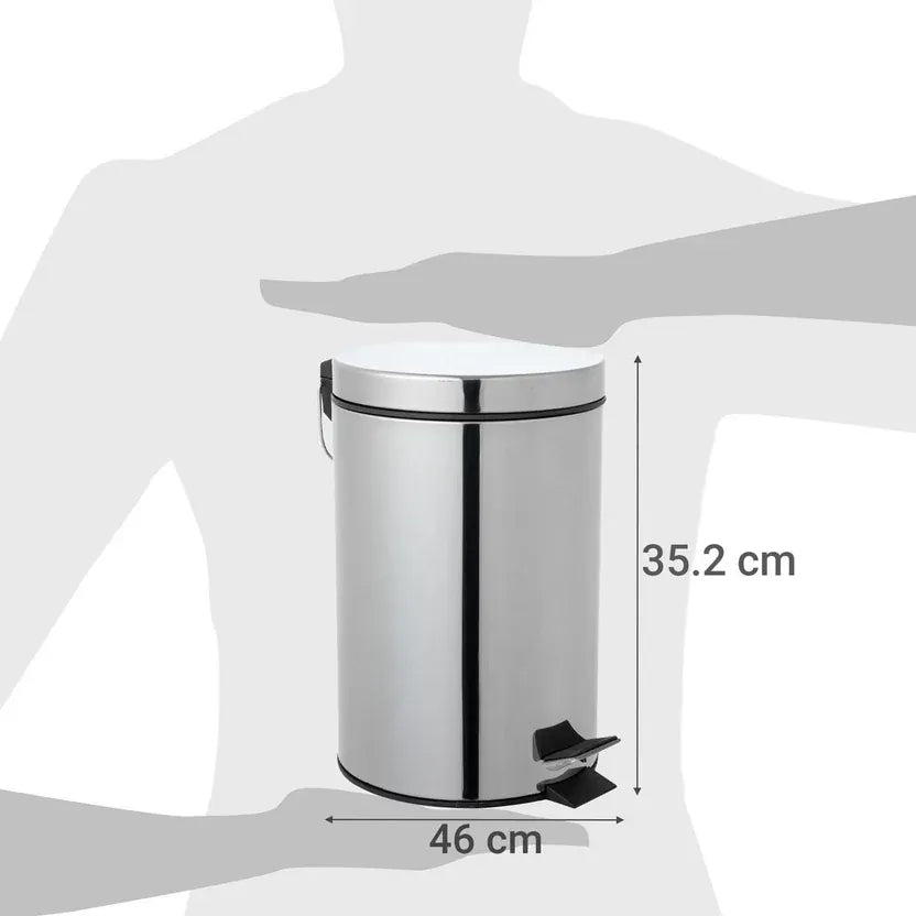 Papelera En Acero de Pedal 7 Litros