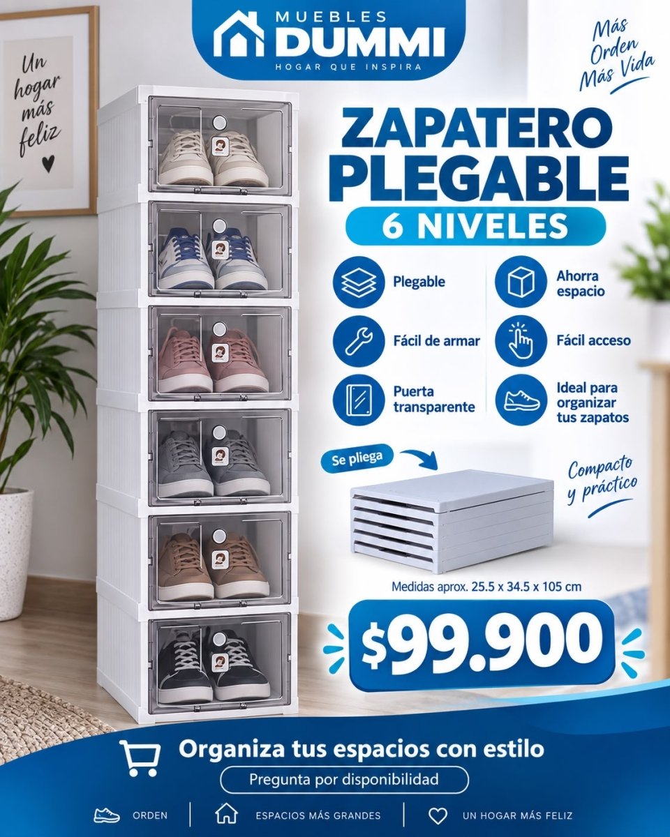 Zapatero Organizador Plegable 6 Niveles - Muebles Dummi