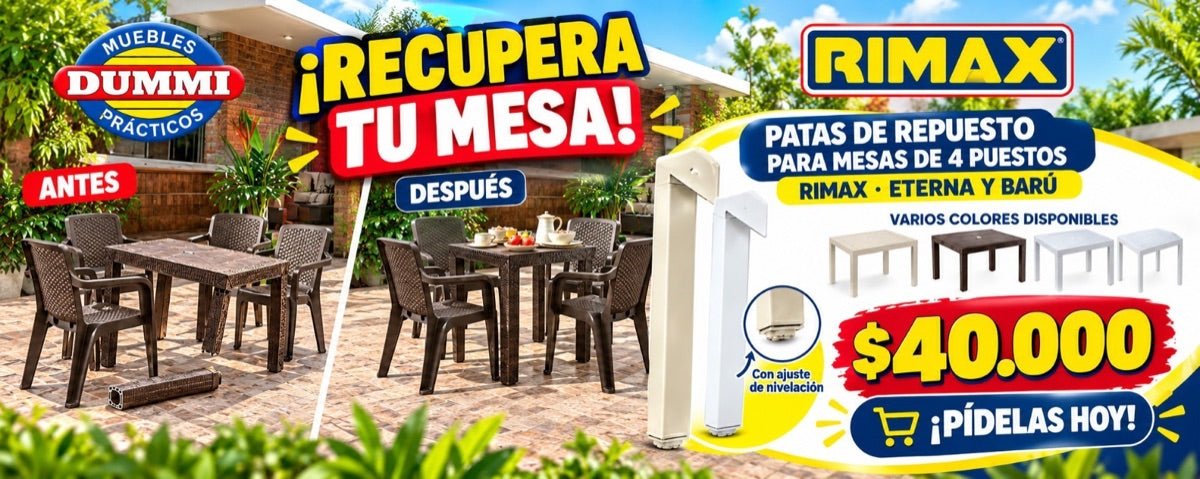 Patas de repuesto Rimax para mesas de 4 puestos Eterna y Barú